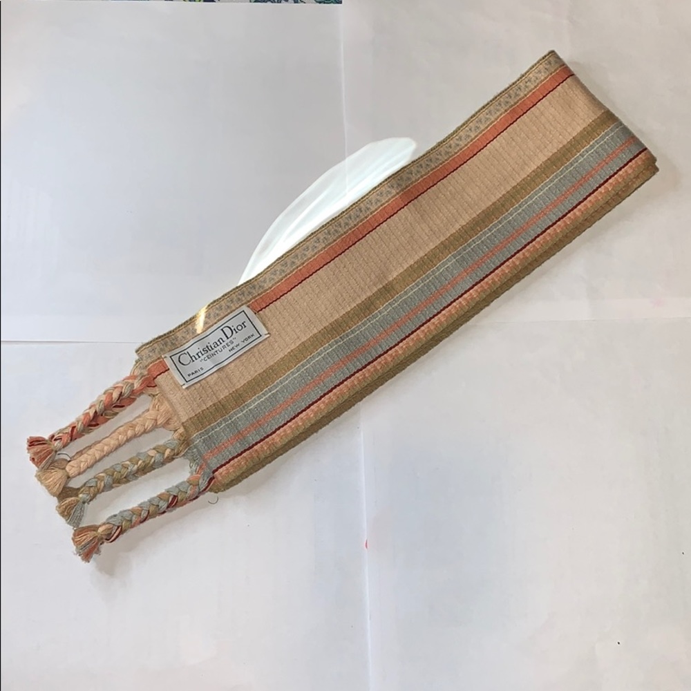 Vintage Christian Dior Cotton Woven Belt